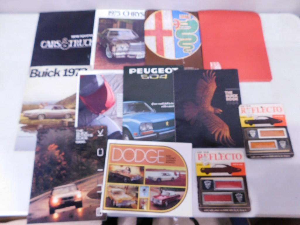 Lot of Vintage Car Brochures / POS including Buick, Peugeot, Dodge (1 of 4)