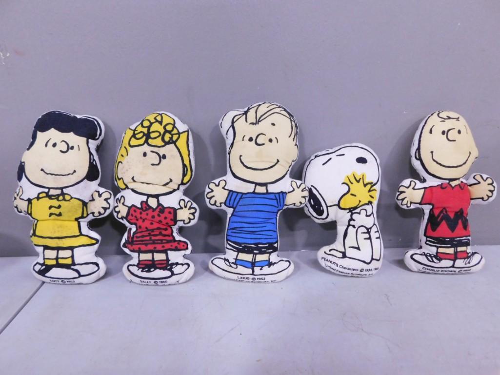 Peanuts Miniature Stuffed Pillows 1950-1960 incl Snoopy, Charlie Brown, Linus, Lucy, Sally (1 of 5)