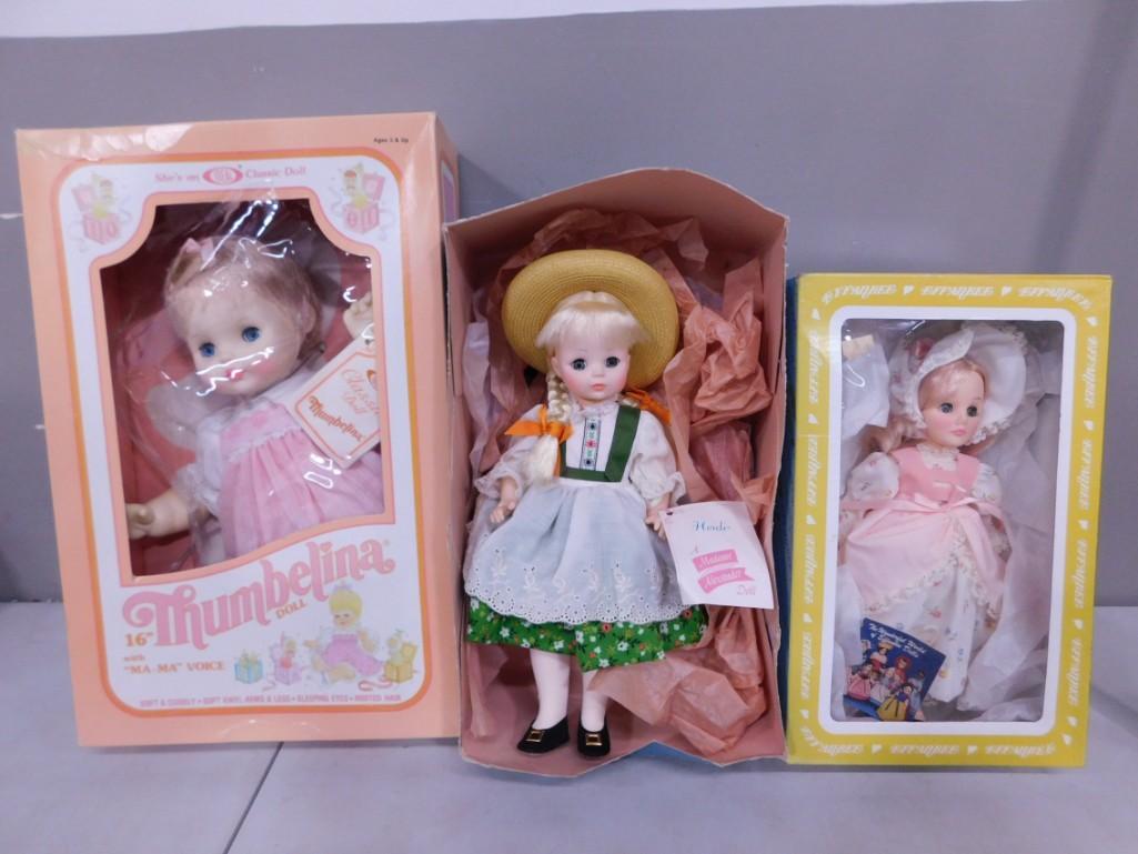 3 Dolls incl Effanbee Little Bo Peep, Madame Alexander Heidi, 16" Ideal Thumbelina: Lot of 3 Dolls incl Effanbee Little Bo Peep, Madame Alexander Heidi, 16" Ideal Thumbelina