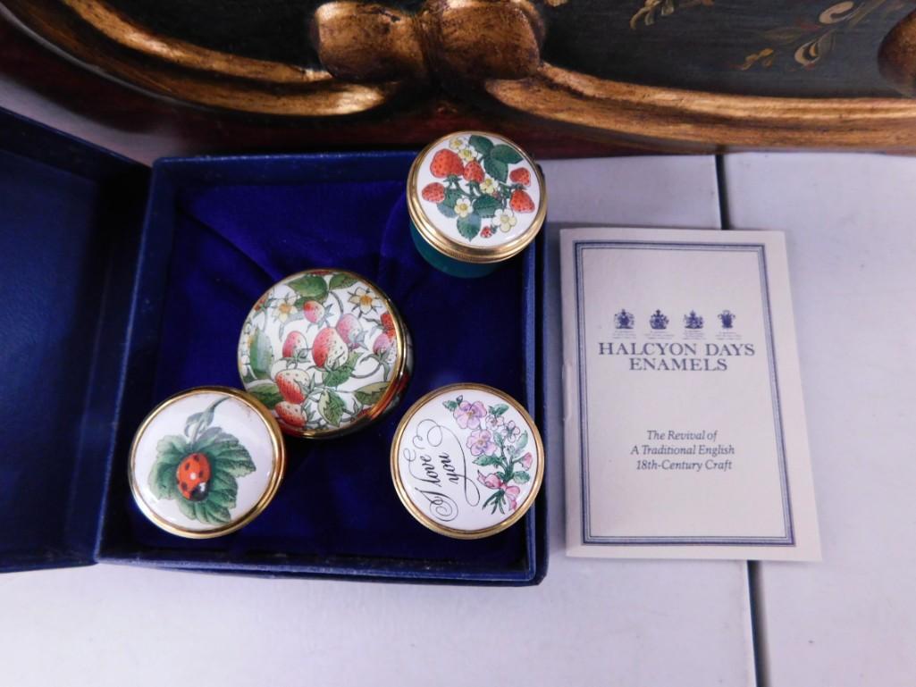4 Halcyon Days Enamels Trinket Boxes (1 of 3)
