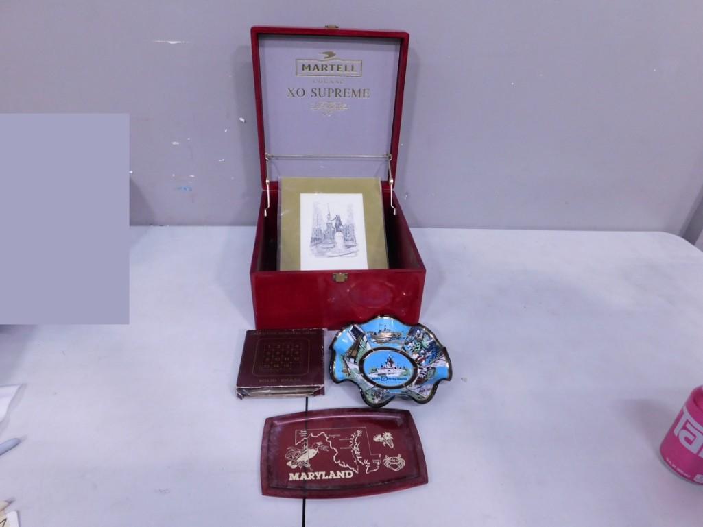 Misc. Lot including Walt Disney World Collector Plate, Maryland Tray, Brass 15 Puzzle Game (1 of 4)