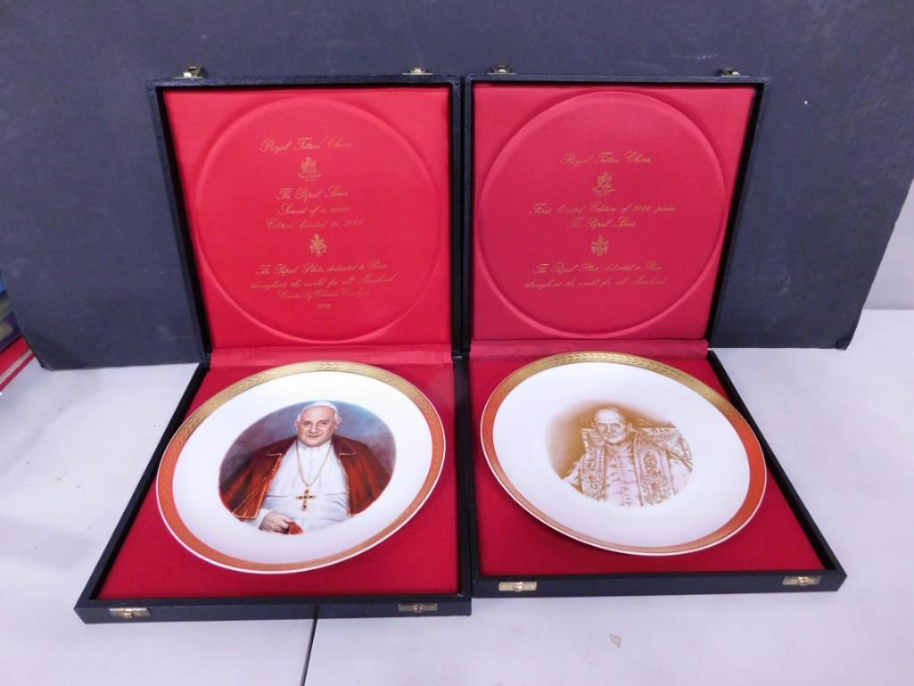 Royal Tettau China Pope Collector Plates with cases Limited Editions: Royal Tettau China Pope Collector Plates with cases Limited Editions