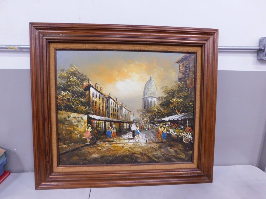 Framed Oil Painting A. McLaughlin Signed - 20x24" European Impressionist: Framed Oil Painting A. McLaughlin Signed - 20x24" European Impressionist