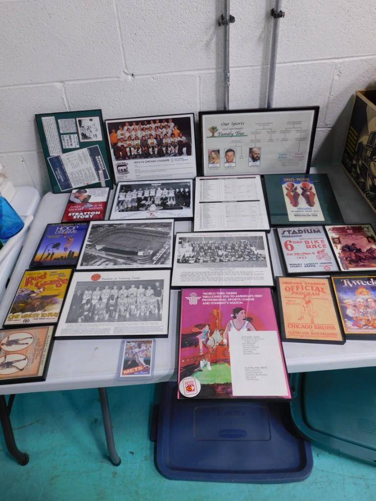 Framed Items incl Wrigley Field Print, Packers at Training Camp Print, Sports Items, and More (1 of 8)