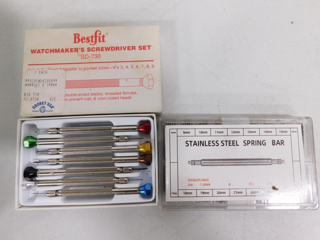 Watch Repair Lot incl Watchmaker's Screwdriver Set and Stainless Steel Spring Bars (1 of 3)
