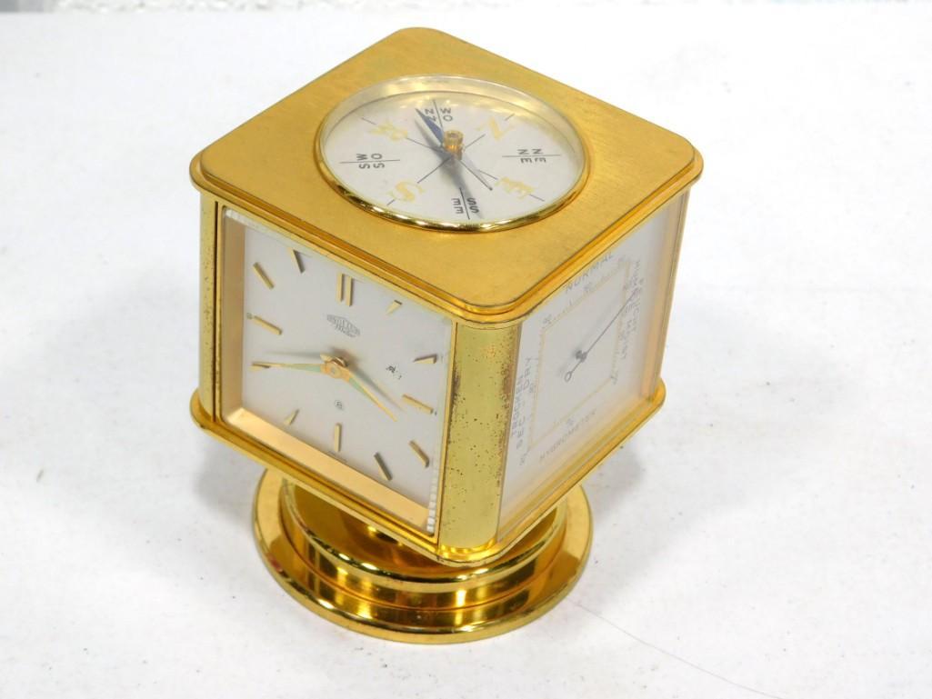 Angelus Weather Station Rotating Desk Clock with Thermometer, Barometer, Hygrometer, (1 of 8)