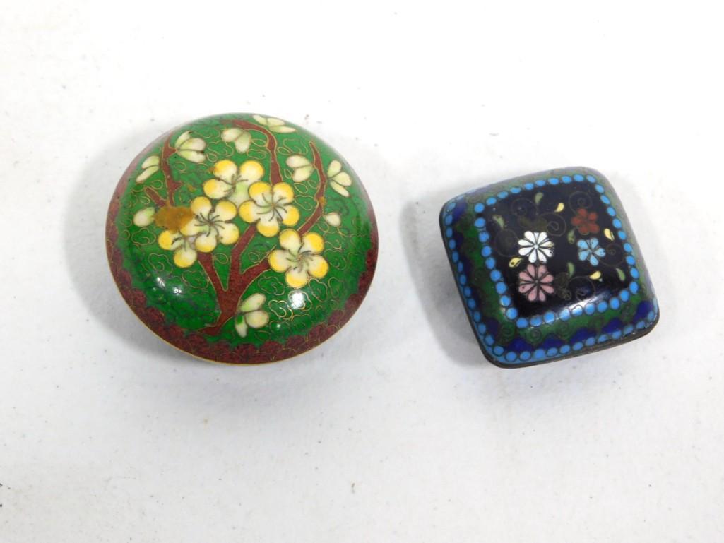 2 Chinese Cloisonne Enamel Boxes (1 of 8)