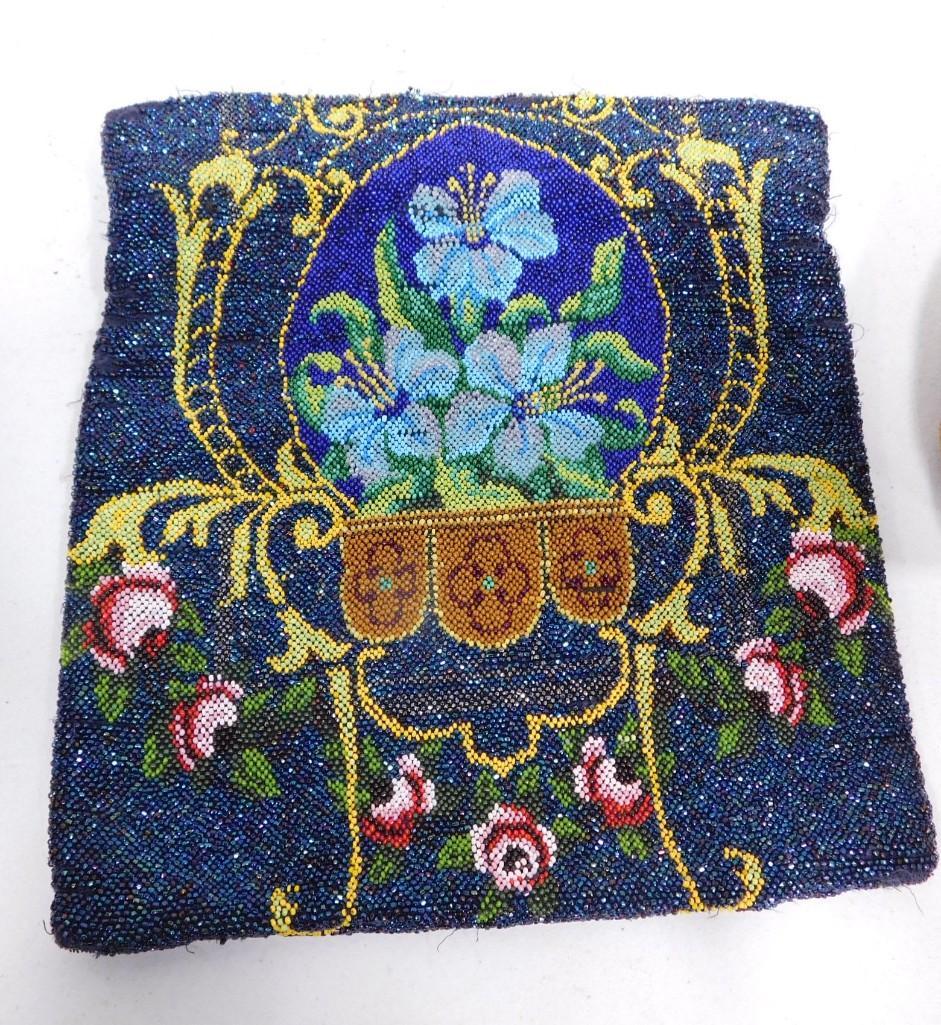 1920s Beaded Silk Purse with Floral Design and Snap Closure (1 of 5)