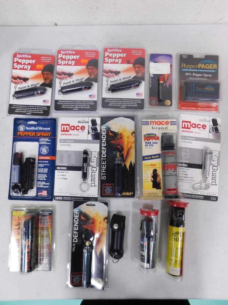 15 Packs of Pepper Spray or Mace: 15 Packs of Pepper Spray or Mace - a couple are expired, one expires in June. The others have no dates on them.
