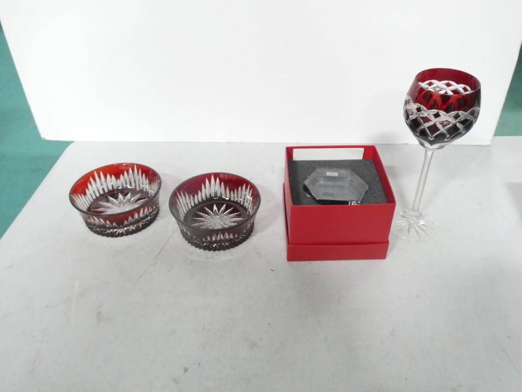 Crystal and Red Cut to Clear Glass Lot (1 of 9)