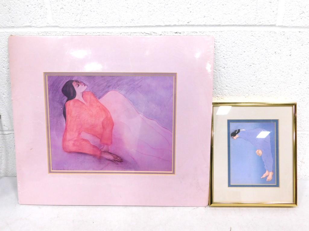 2 R.C. Gorman Pieces incl Small Lithograph (unsigned) "Navajo at Twilight" (1 of 5)