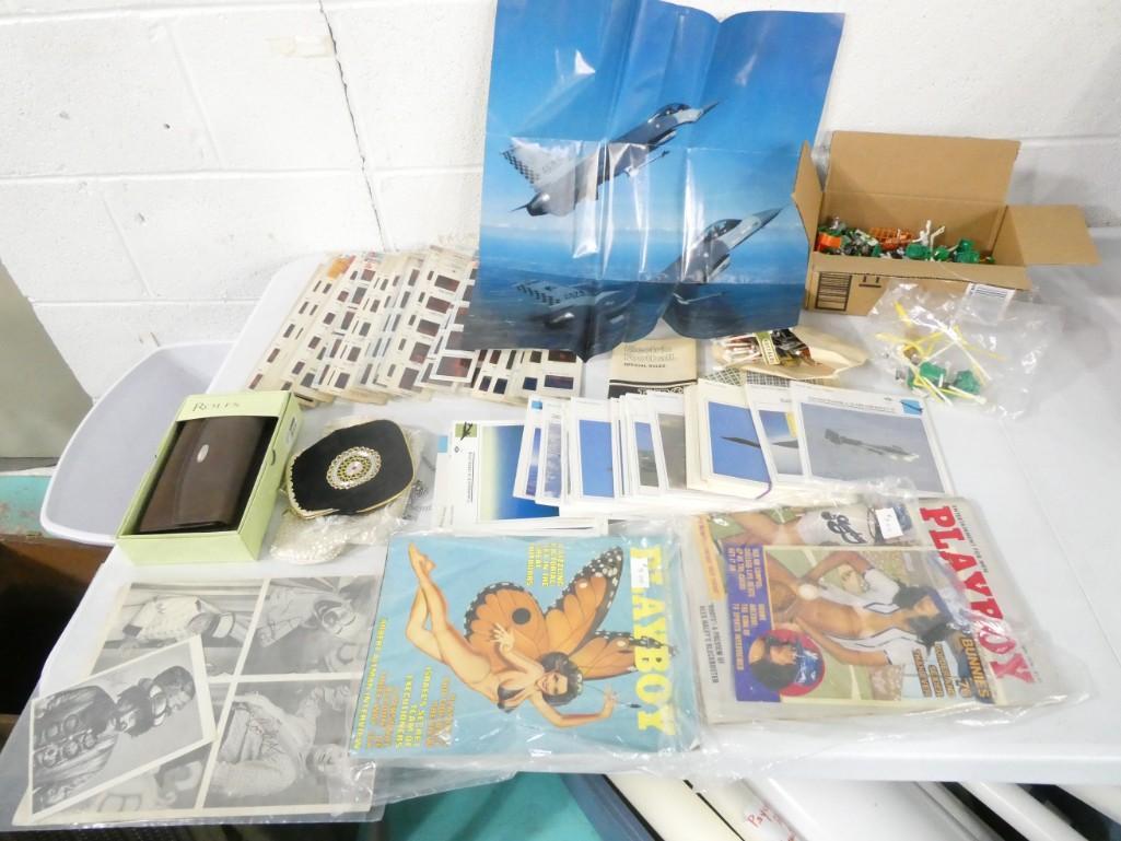 Misc. Lot including Ephemera Playboy Magazines, Color Slides, Tudor Game pieces, etc. (1 of 11)