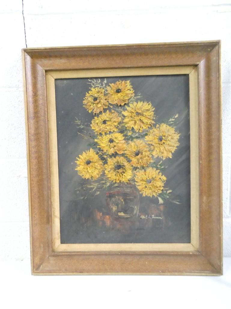 Framed Painting of Flowers - Signed Robert L Freeman (1 of 4)