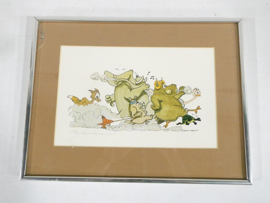 Framed Robert Marble Signed Print "Joggers" 107 / 500 with COA (1 of 6)