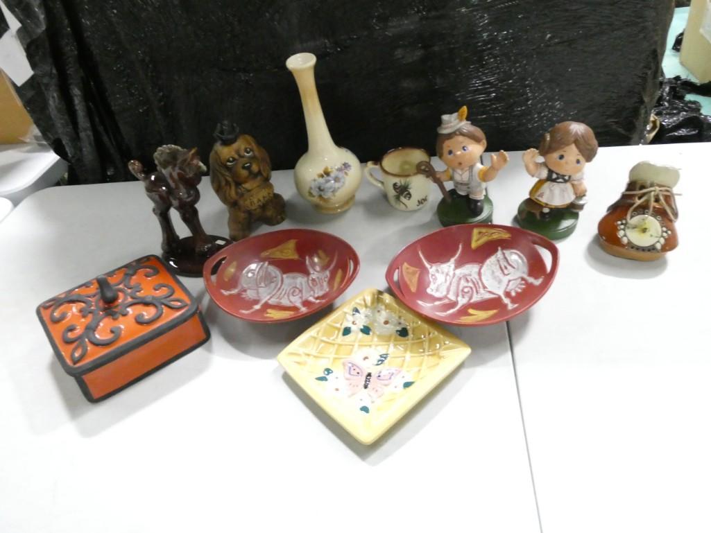 Collectibles incl Mottahedeh Trinket Box, Royal Haeger Vase, Figurines, etc: Collectibles incl Mottahedeh Trinket Box, Royal Haeger Vase, Figurines, etc