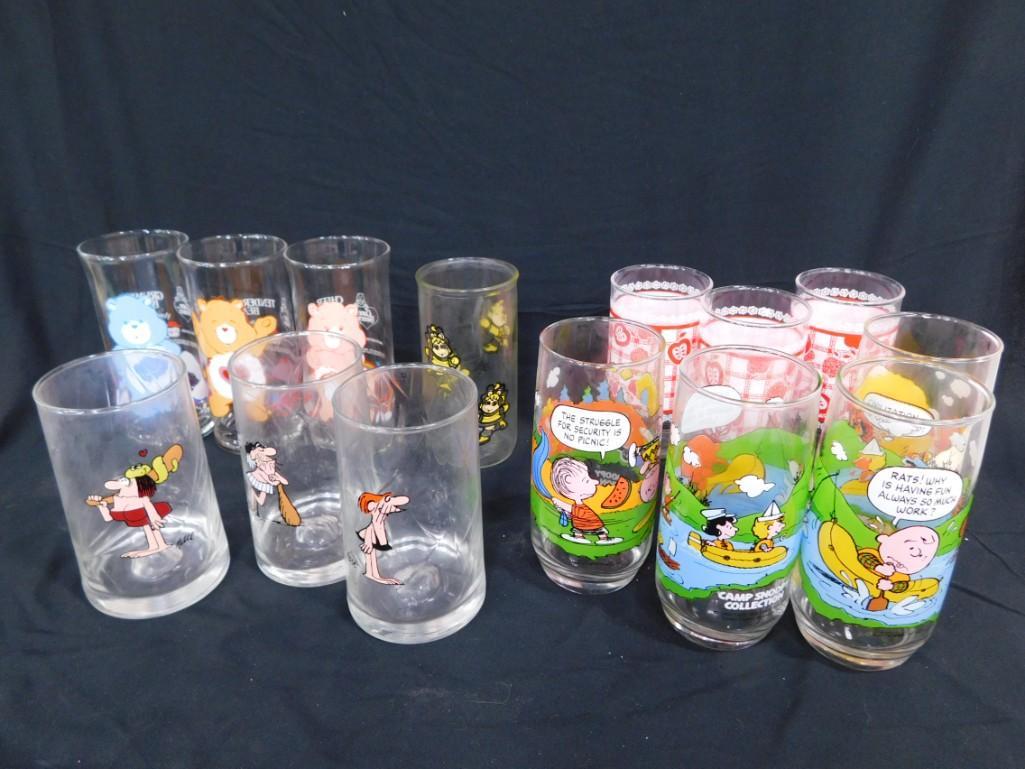 Drinking Glasses incl Care Bears, Peanuts, BC Comic Strip, etc (1 of 7)