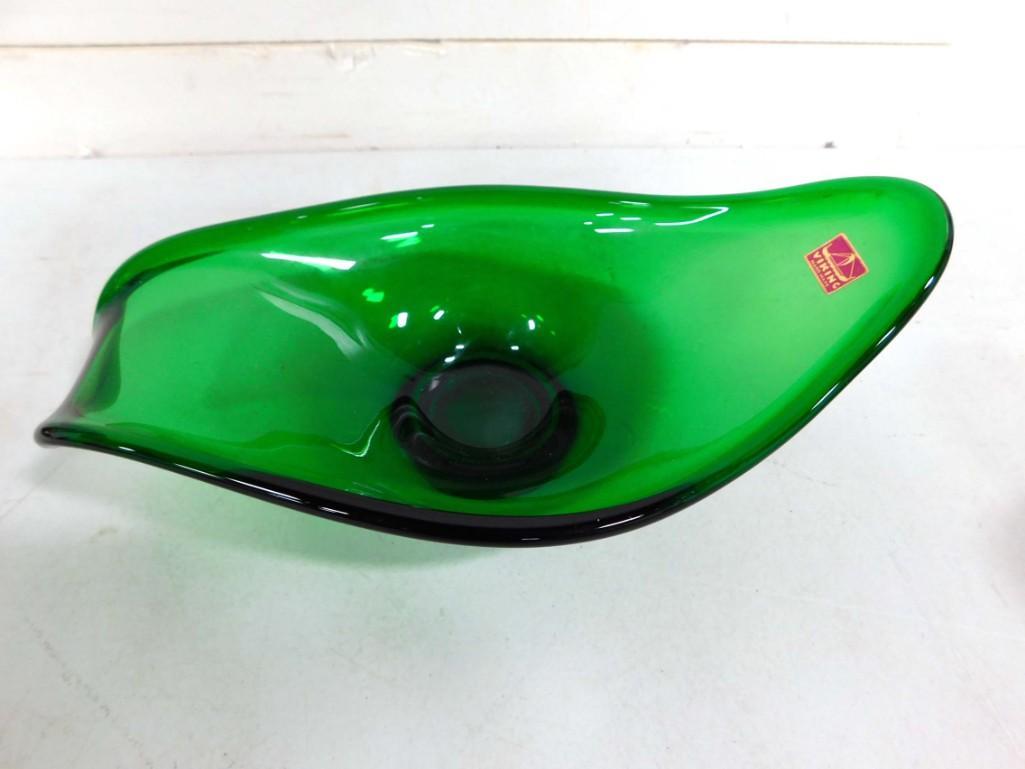 MCM Viking Glass Forest Green Dish (1 of 6)