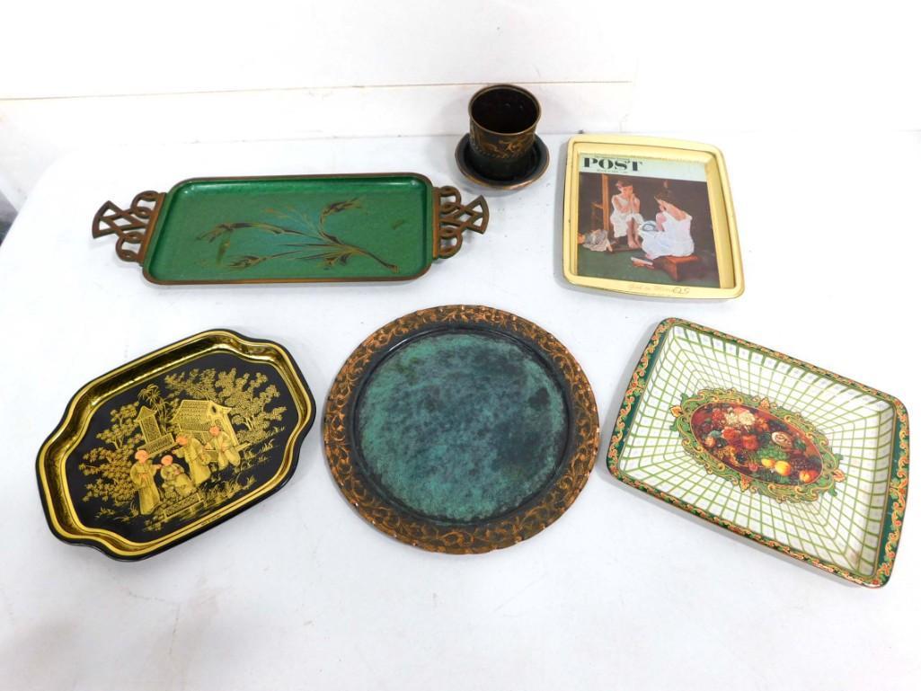 Vintage Tray Lot incl Serving Trays, etc (1 of 5)