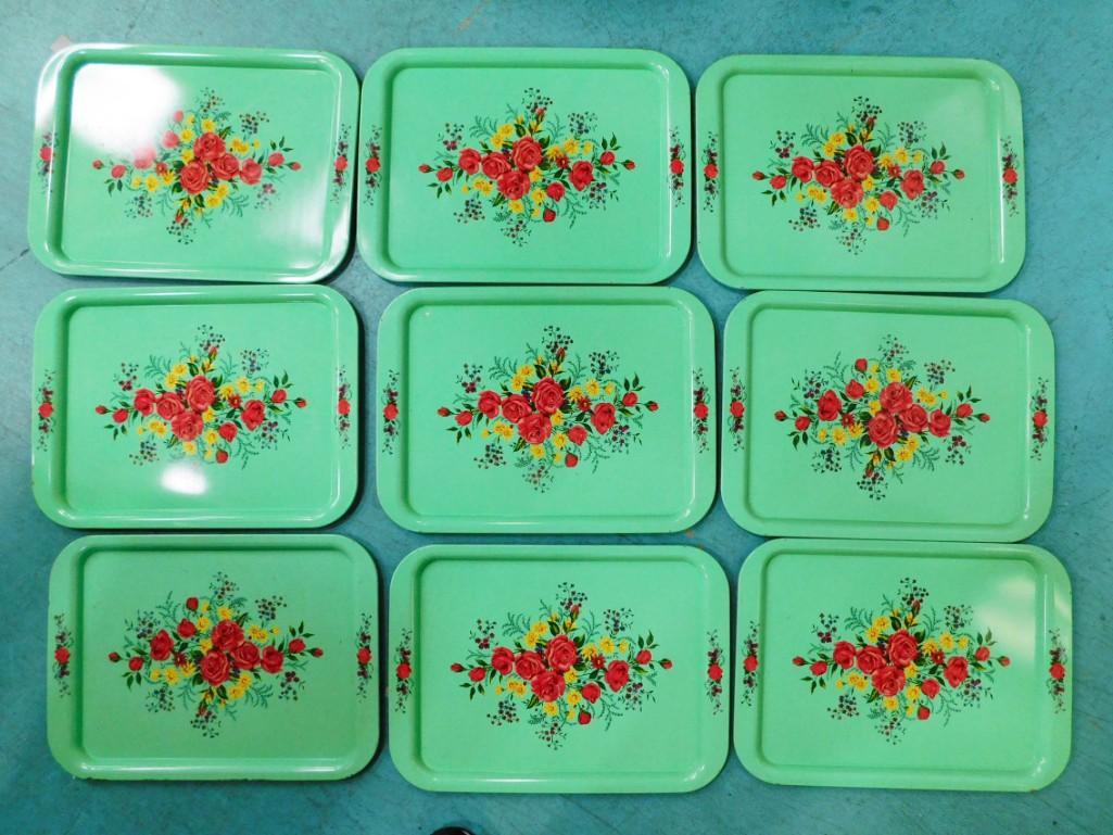 9 Vintage Metal TV Trays (1 of 4)