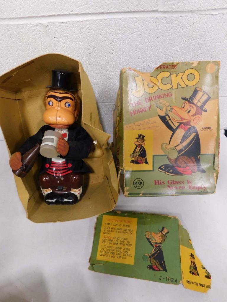 Jocko the Drinking Monkey Tin Toy with Box Battery Operated (1 of 9)