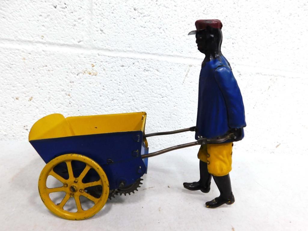 Vintage Tip Top Strauss Wind Up Black Americana Porter Tin Toy (1 of 8)