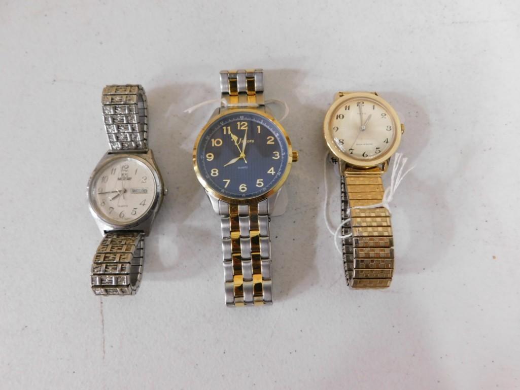 3 Watches - Unicorn Jewelers Navy Stripe Gold Tone Watch, Timex Marlin Mechanical with Original Band: 3 Watches - Unicorn Jewelers Navy Stripe Gold Tone Watch, Timex Marlin Mechanical with Original Band, etc.