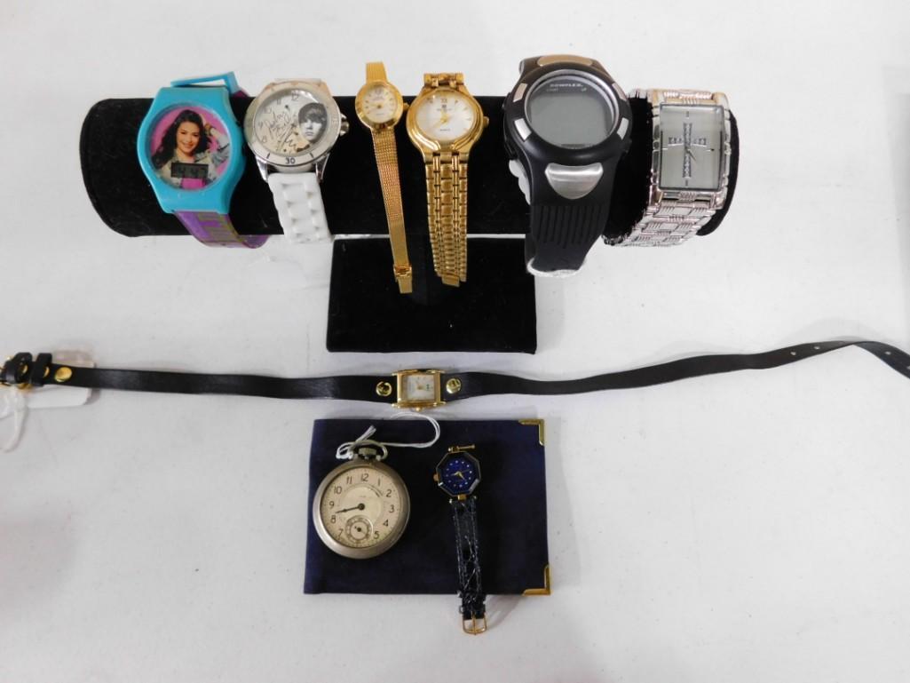 Lot of 9 Misc. Watches including Justin Bieber, Bowflex, Cross, Sarah Coventry: Lot of 9 Misc. Watches including Justin Bieber, Bowflex, Cross, Sarah Coventry, Givenchy, etc.