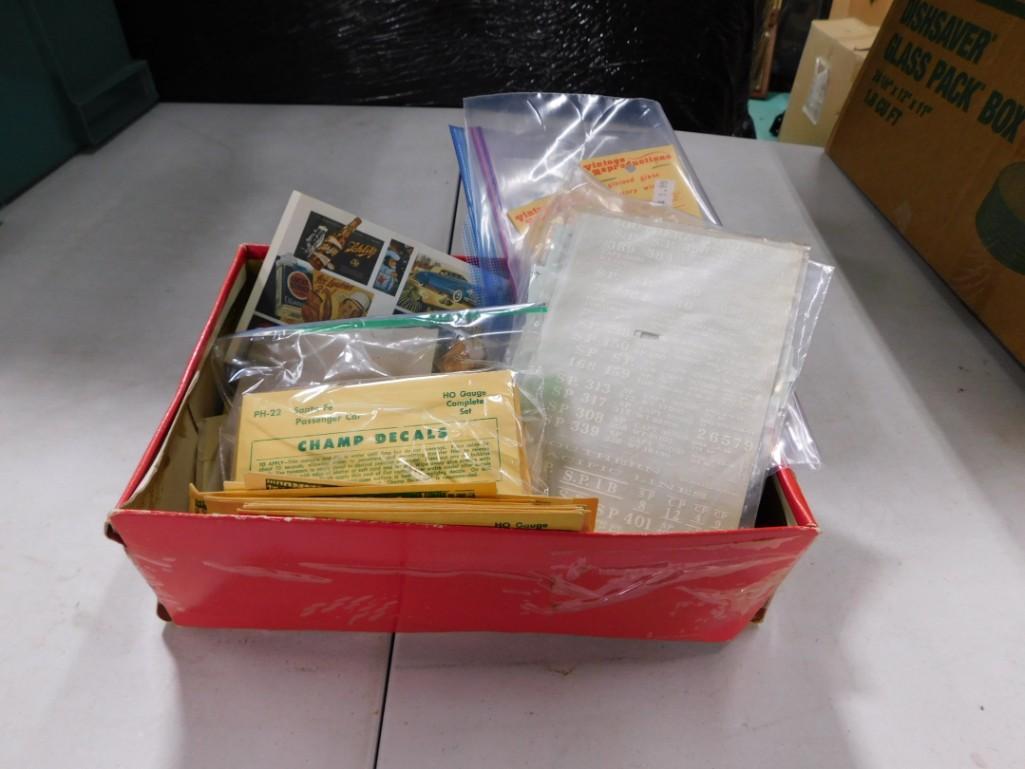 Ephemera Lot including Stickers, lettering, H0 Scale Decals, Burlington Northern: Ephemera Lot including Stickers, lettering, H0 Scale Decals, Burlington Northern, Union Pacific, etc.