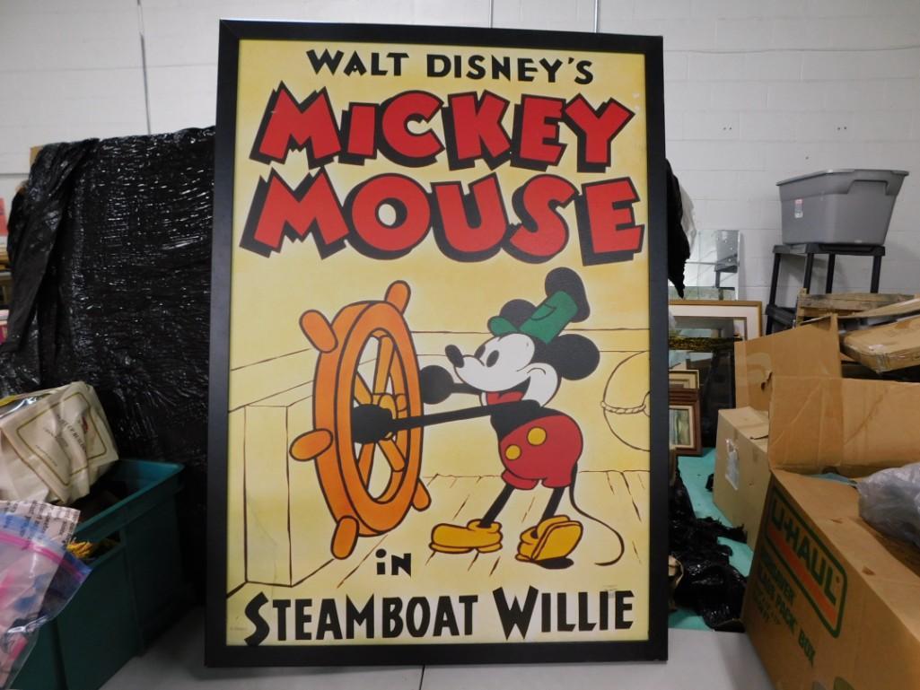 Mickey Mouse - Steamboat Wille Framed Picture - Measures roughly 28x40": Mickey Mouse - Steamboat Wille Framed Picture - Measures roughly 28x40"