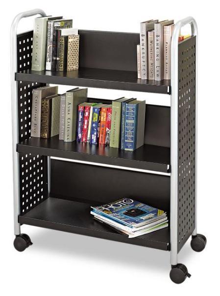 Safco 5336BL Single Sided 3 Shelf Book Cart New in Box (1 of 4)