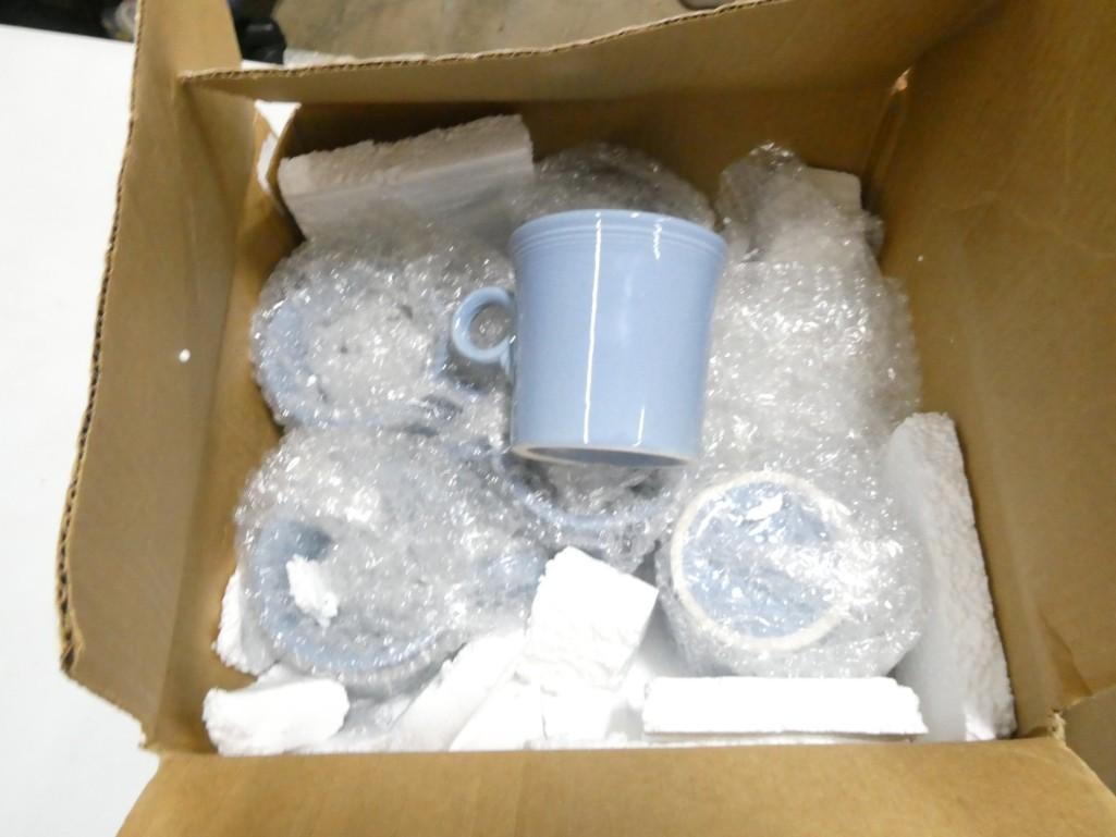 6 Blue Gray Fiesta Ware Cups or Mugs (1 of 3)