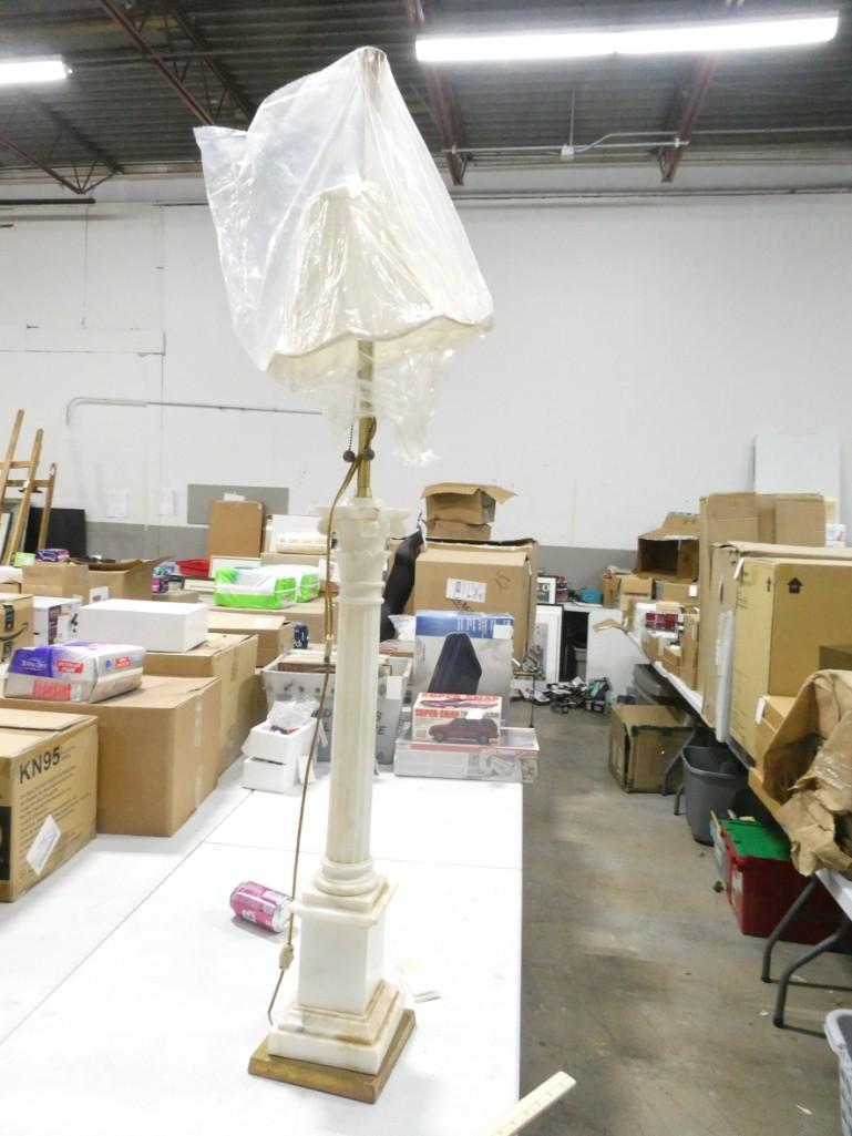 Alabaster Lamp Approx 56" Tall: Alabaster Lamp Approx 56" Tall . Holds 2 bulbs