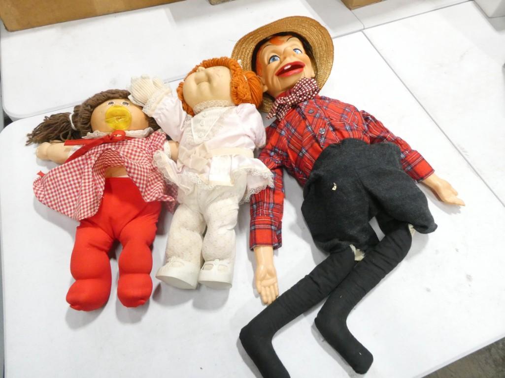 Dolls incl Mortimer Snerd Ventriloquist Doll and 2 Cabbage Patch Kids (1 of 5)
