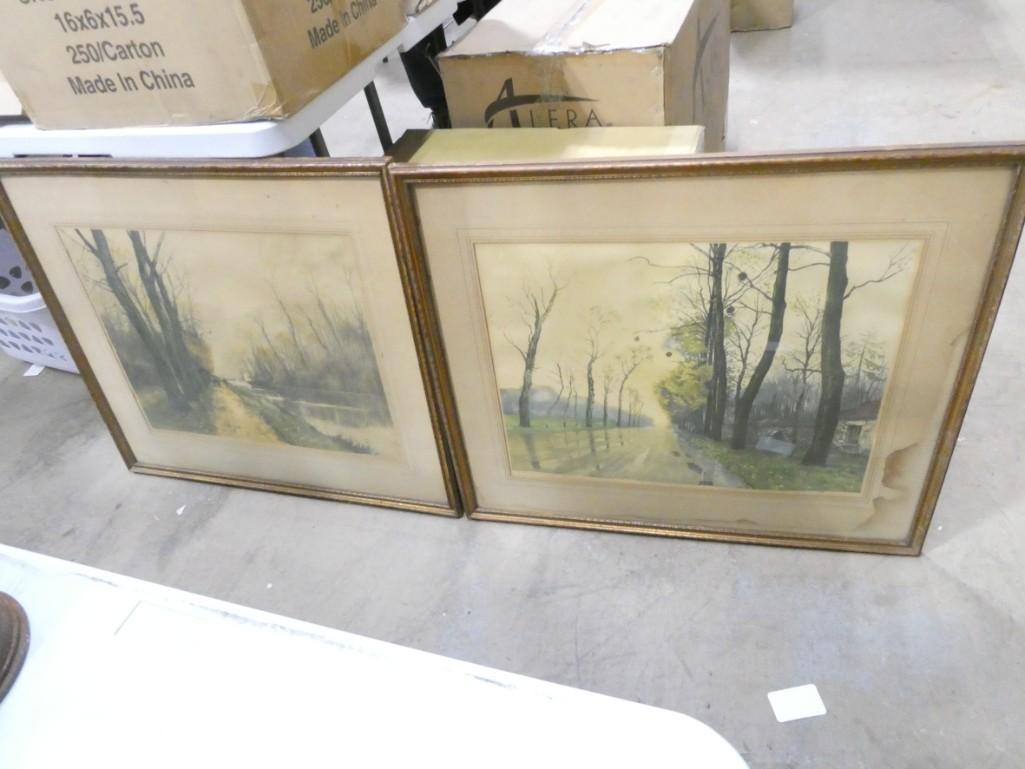 Pair of Vintage Prints Framed (1 of 5)