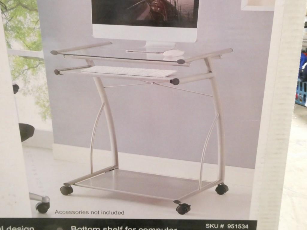 New in Box EZ 2 Go Metal and Glass Computer Cart (1 of 4)