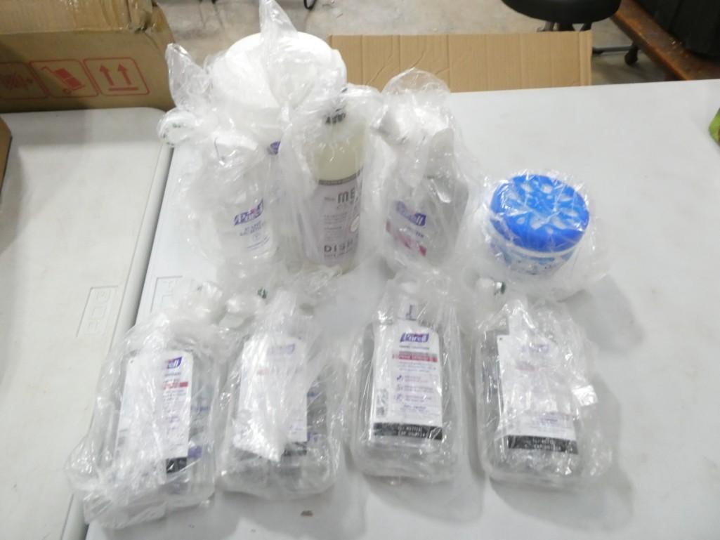 Lot of Purell Hand Sanitizer Wipes, Antimicrobial Wipes, Meyer Dish Soap, Air Freshener: Lot of Purell Hand Sanitizer Wipes, Antimicrobial Wipes, Meyer Dish Soap, Air Freshener