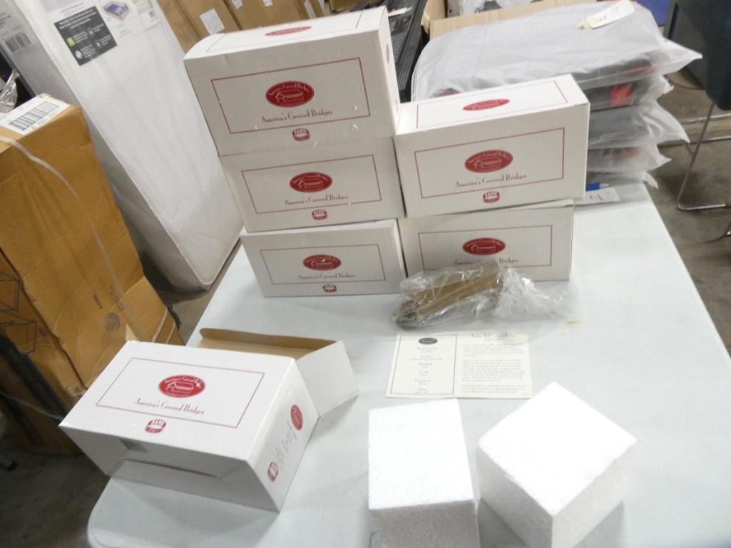 6 America's Covered Bridges Figures New in Box: 6 America's Covered Bridges Figures New in Box