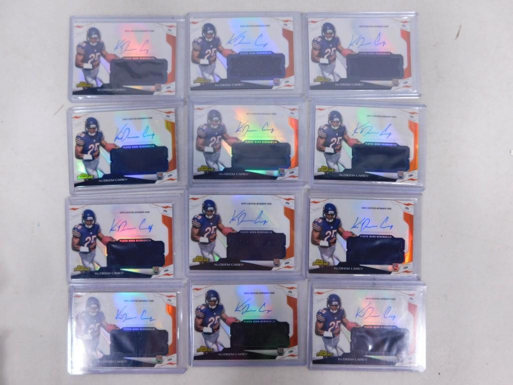 Lot of 12 2014 Topps Finest Kadeem Carey Rookie Jersey Autograph Cards (1 of 4)