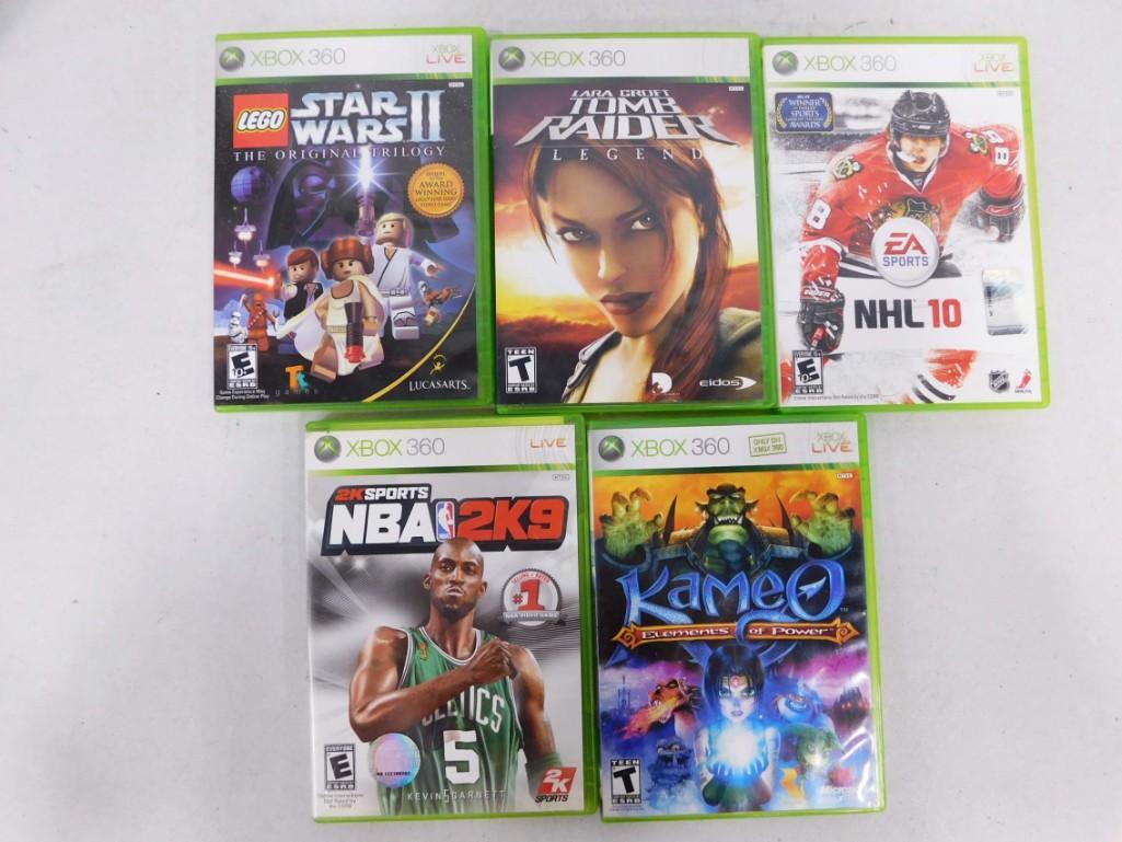 5 Xbox 360 Games incl Kameo, Lara Croft Tomb Raider Legend, LEGO Star Wars II, etc (1 of 3)