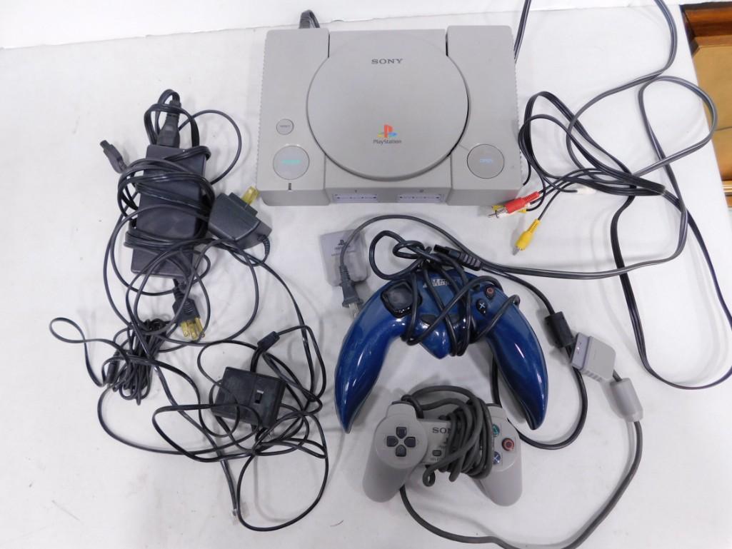 Sony Playstation with Controllers, etc (1 of 6)