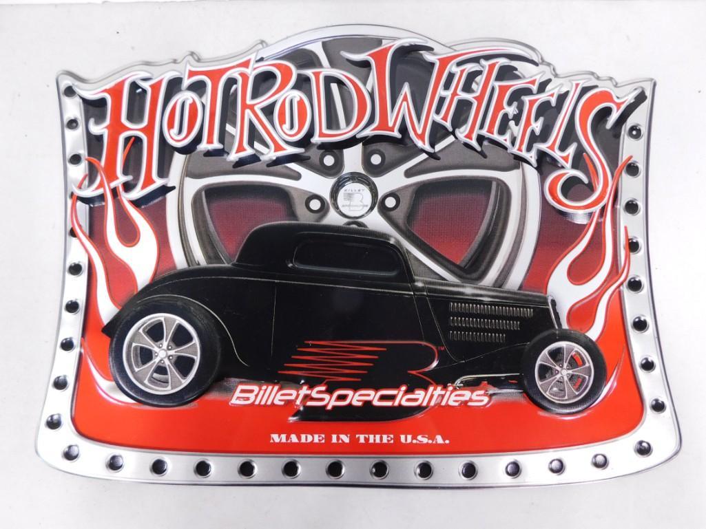 Hot Rod Wheels Billet Specialties Metal Advertising Sign (1 of 2)