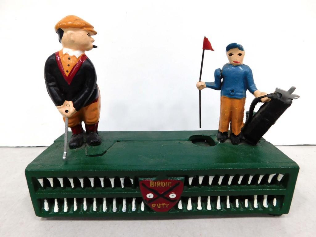 Cast Iron Golfer Coin Bank Birdie Putt (1 of 3)