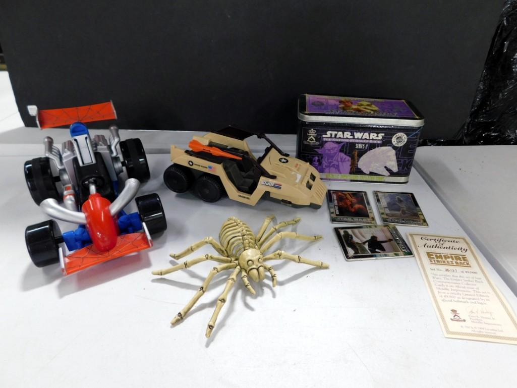 Toy Lot including GI Joe, Star Wars, Spider, Race Car, etc. (1 of 6)