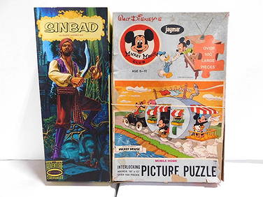 Vintage Walt Disney's Mickey Mouse Club Puzzle and Sinbad Model Kit (1 of 3)