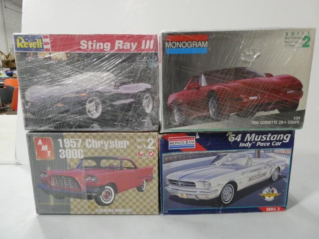 Lot of 4 Model Car Kits including Mongram, Revell and AMT (1 of 5)