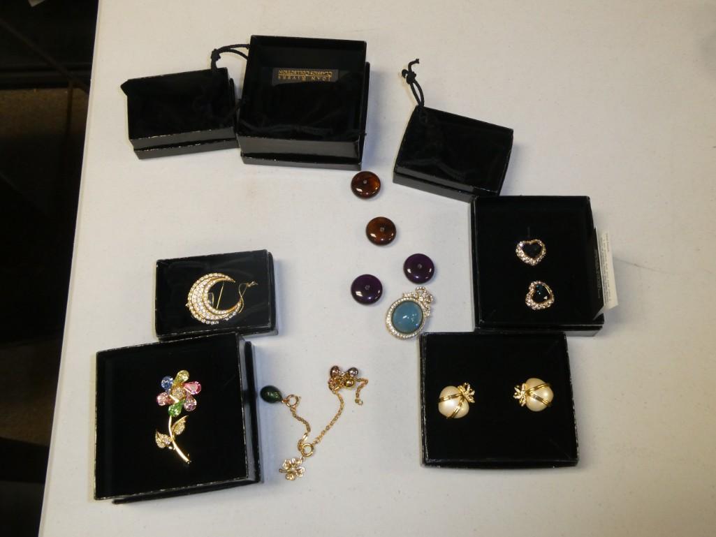 Lot of Assorted Joan Rivers Costume Jewelry pins, earrings, etc. (1 of 4)