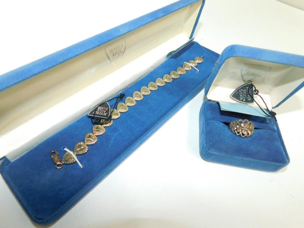 Sterling Silver Jewelry Lot incl Bracelet and Ring Beverly Hills Silver (1 of 7)