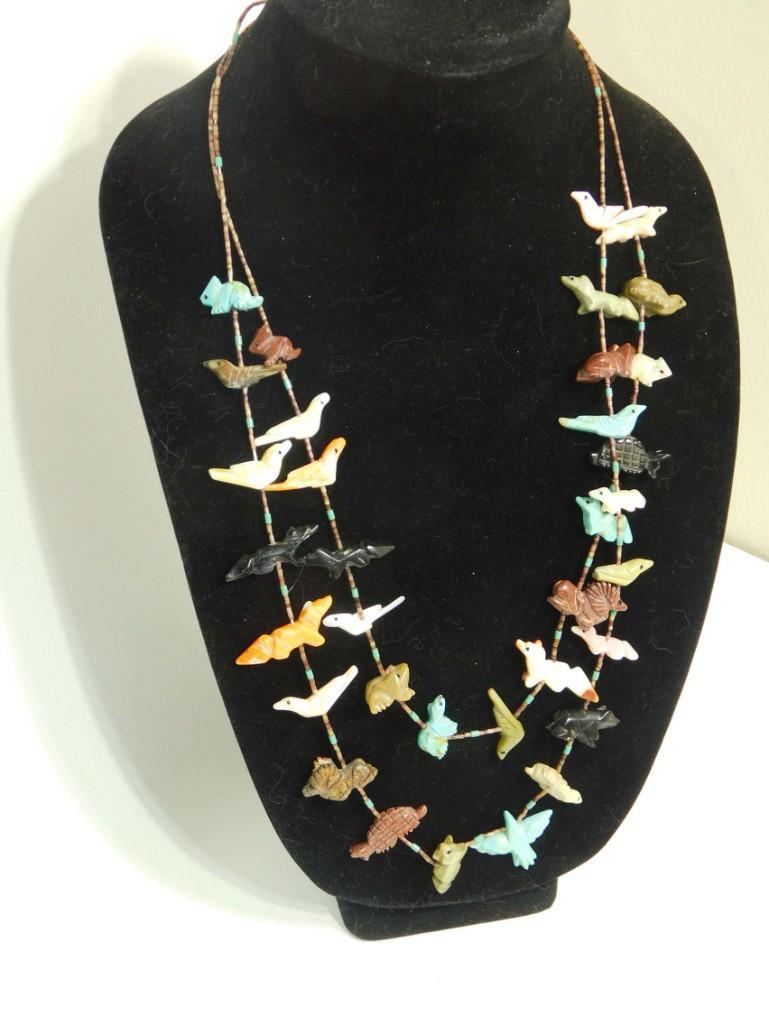 Native American Zuni 2 Strand Fetish Necklace (1 of 5)