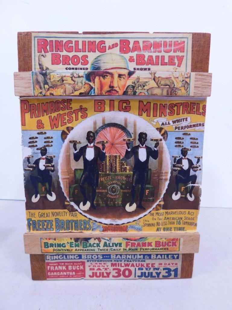 Wood Box with Vintage Ephemera incl Ringling Bros and Barnum & Bailey Circus, Primrose & West's Big (1 of 4)