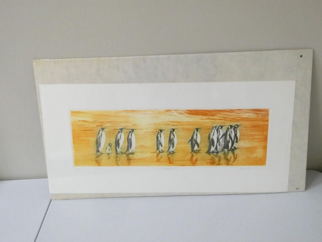 Joan Purcell Signed Color Etching "The Strand" 13.75" x 29.75" (1 of 7)